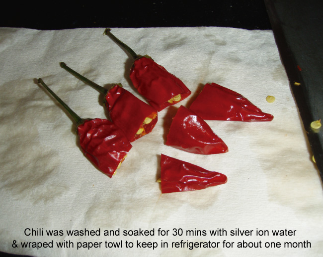 Chili wash by silver ion technology